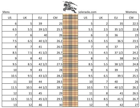 burberry shoe size chart men's|Burberry size chart uk.